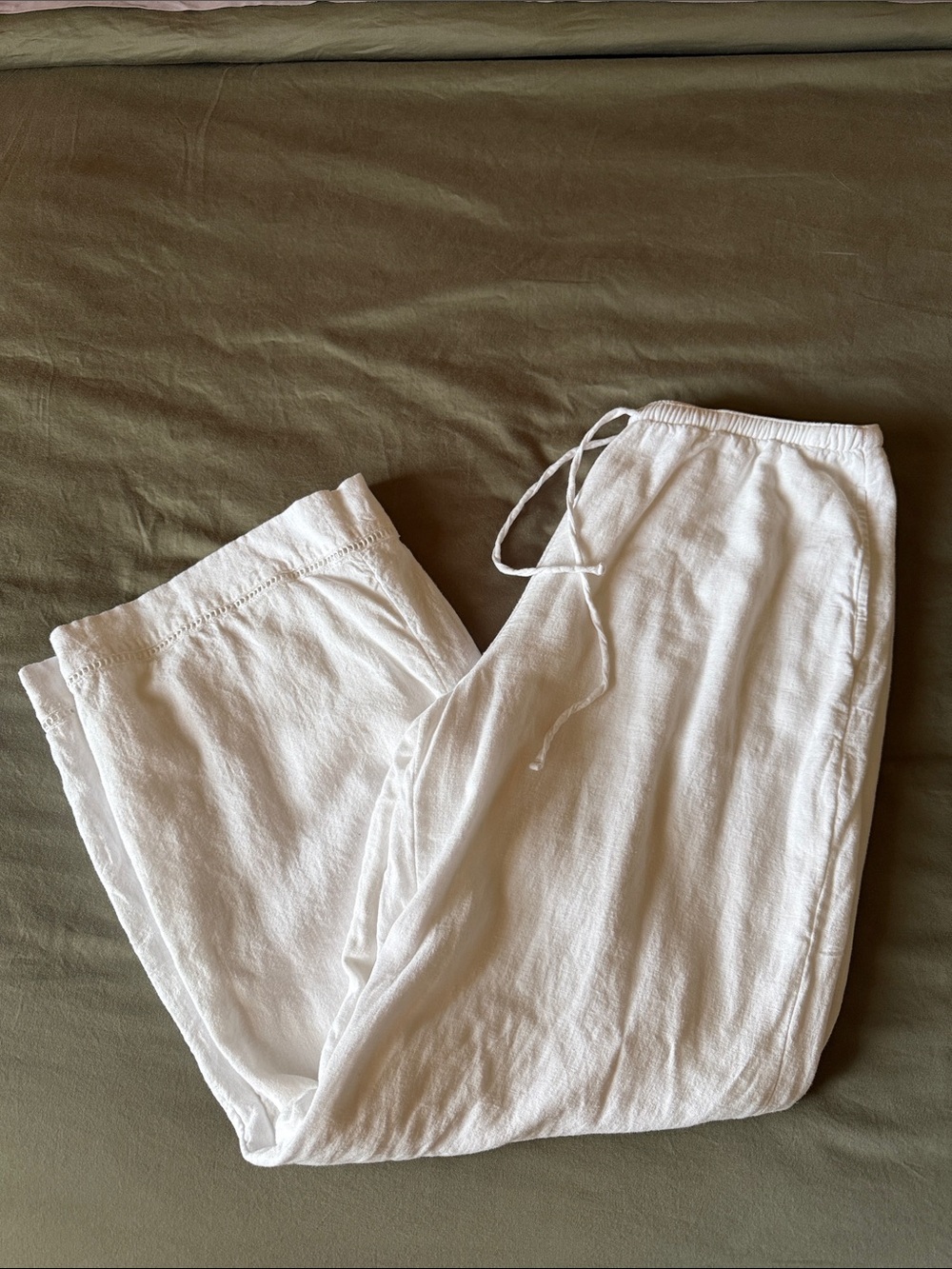 Abercrombie & Fitch White Linen Pants